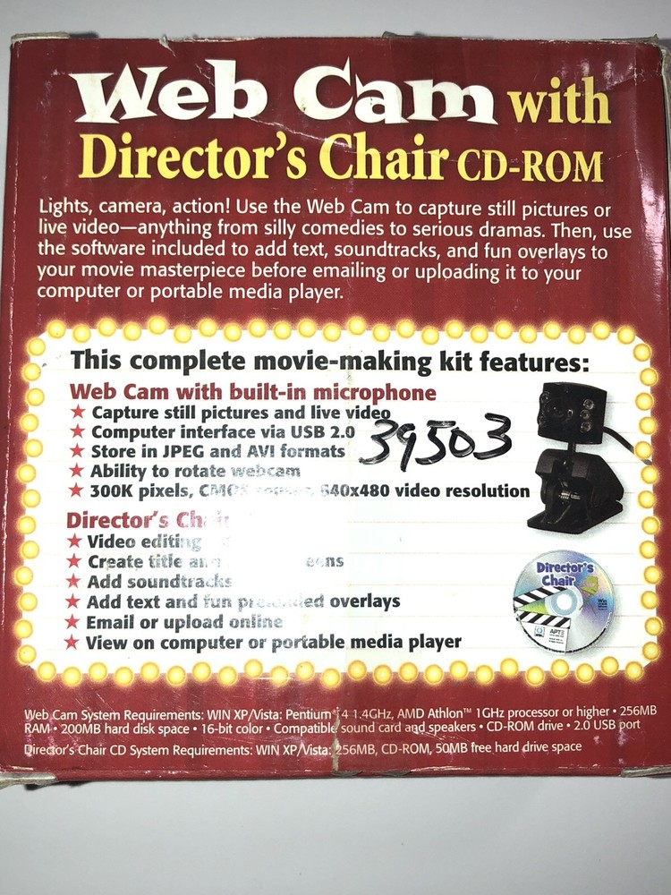 Web Cam With Director’s Chair Cd-rom