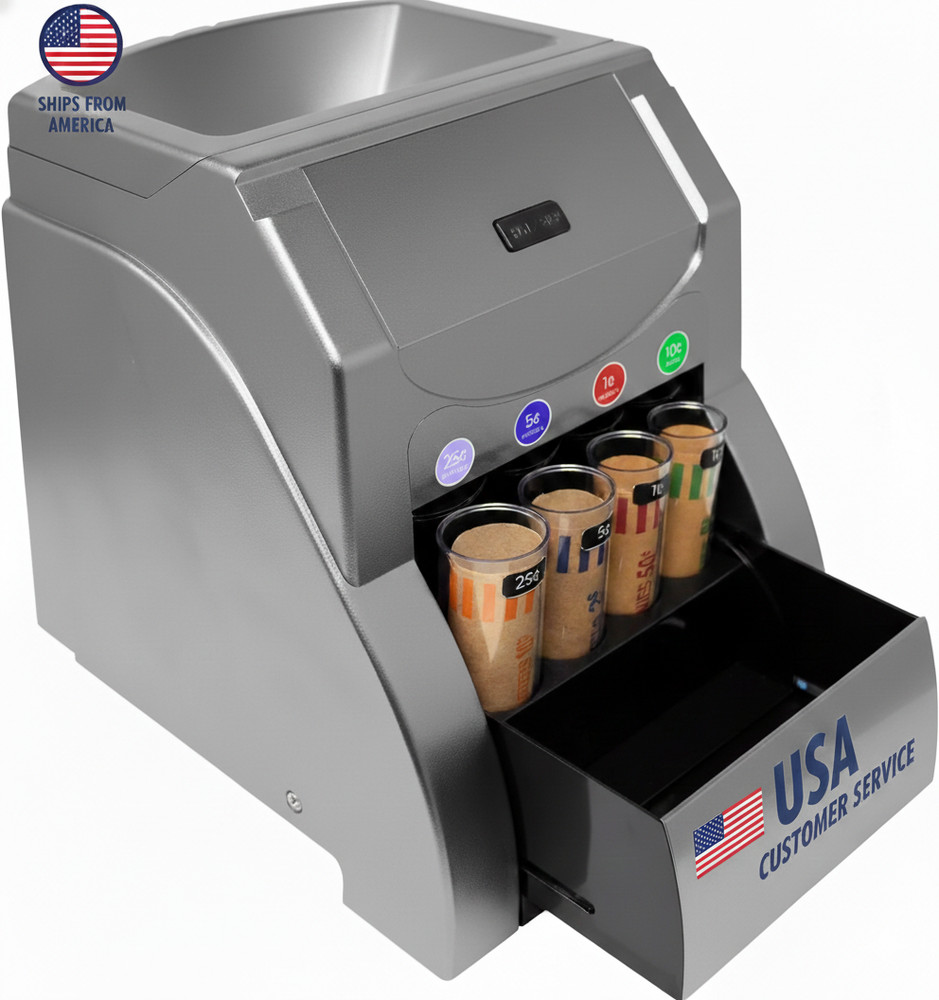 High-Speed Automatic Coin Sorter and Value Organizer