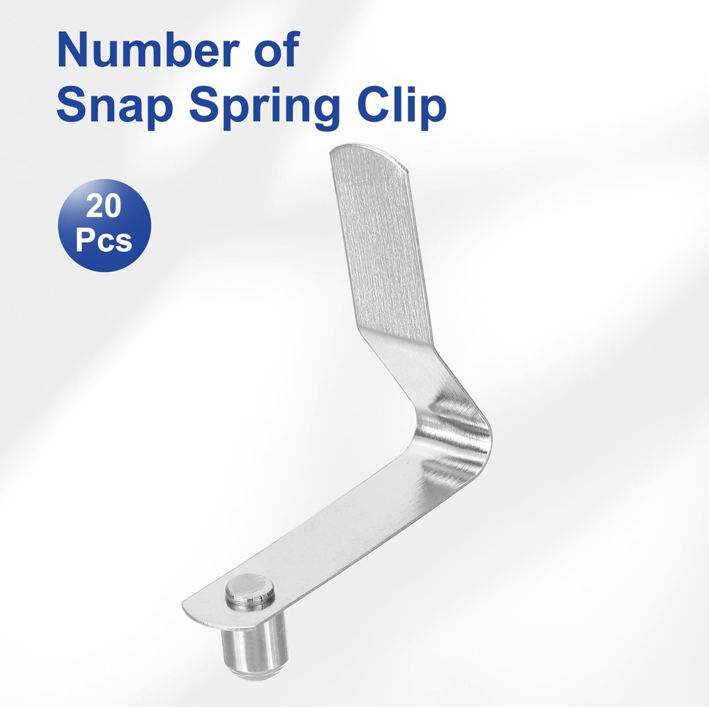 20pcs 4.8x6.5x30mm Single Button V-Shaped Paddle Snap Spring Clips Solid Head