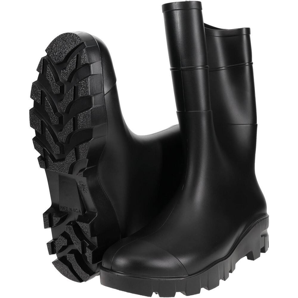 PRO-SAFE Unisex Size 9 Medium Width Steel Work Boot Black, PVC Upper, 13" Hig...