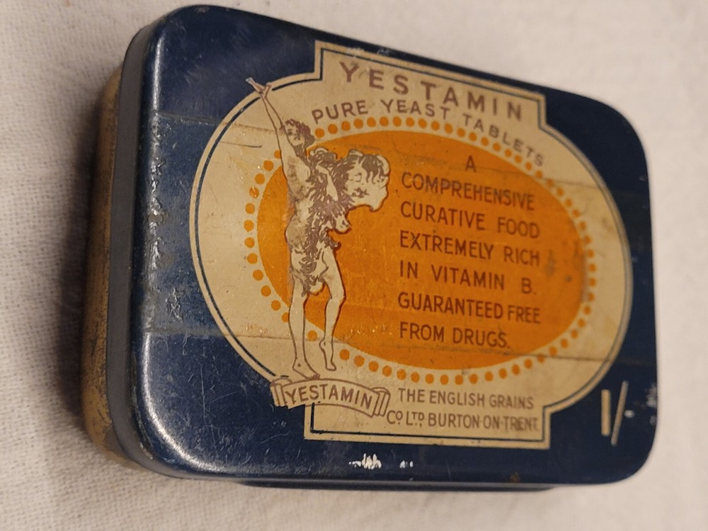 Yestamin Pure Yeast Tablets Empty Tin Nice Graphics
