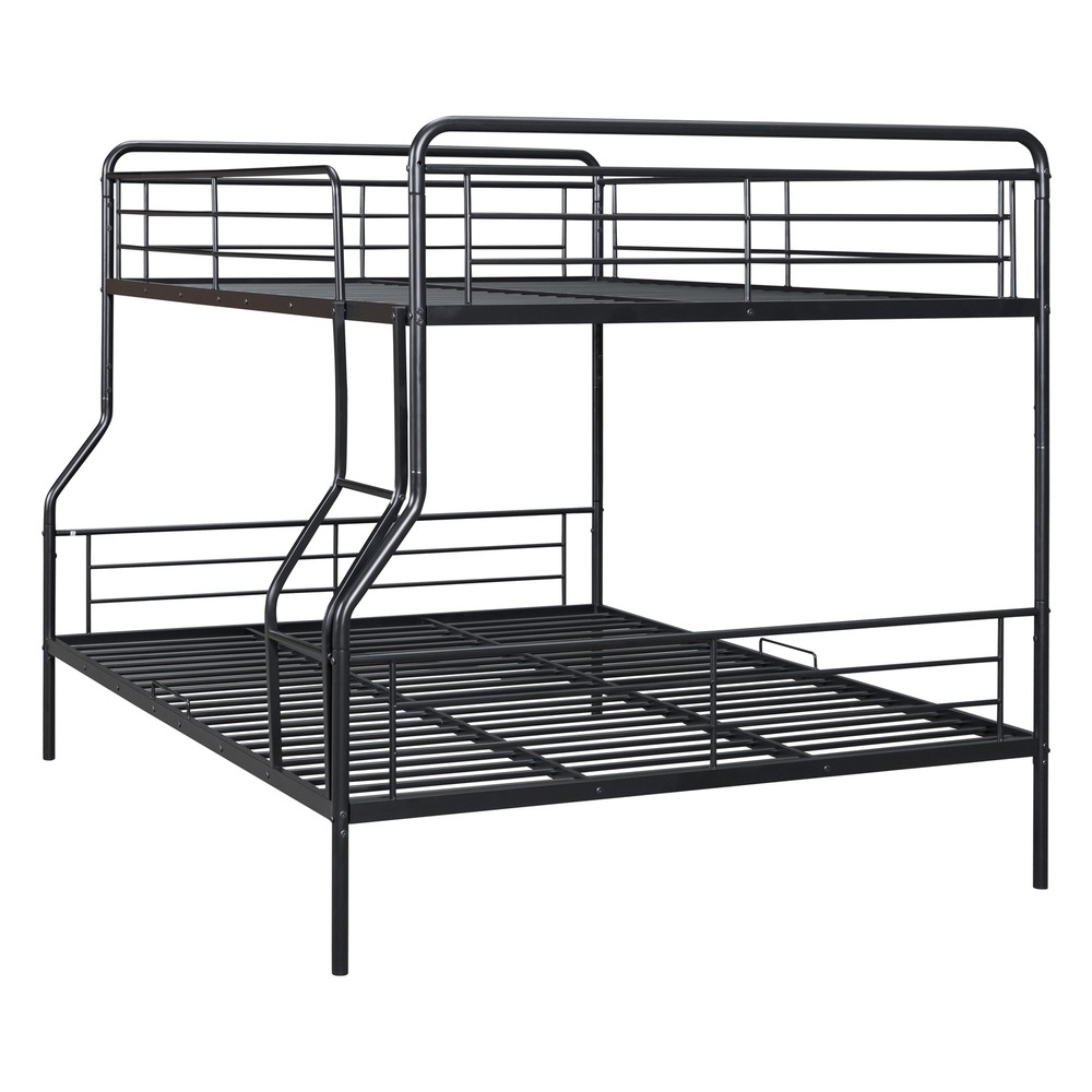 Full XL Over Queen Metal Bunk Bed,Black