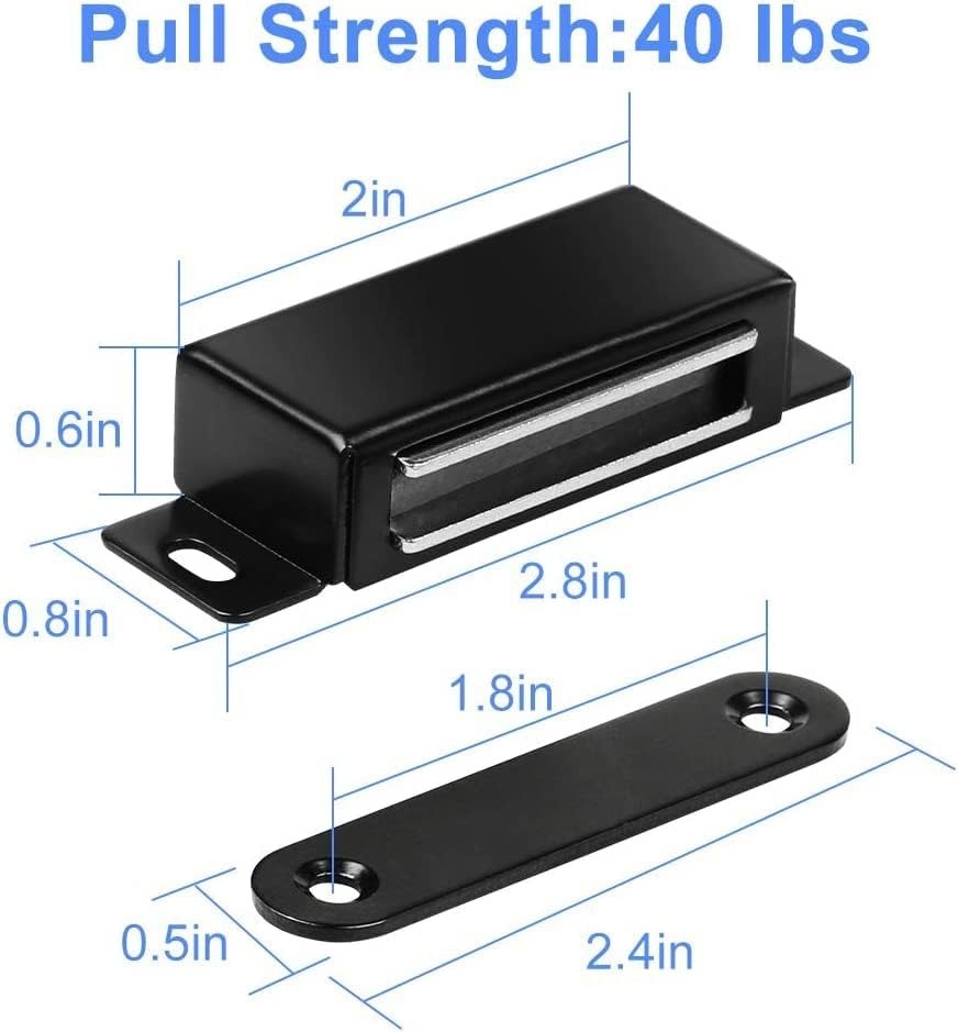Child-Safe Magnetic Door Catch – 40lbs Pull Strength, Easy Installation, 2 Pack