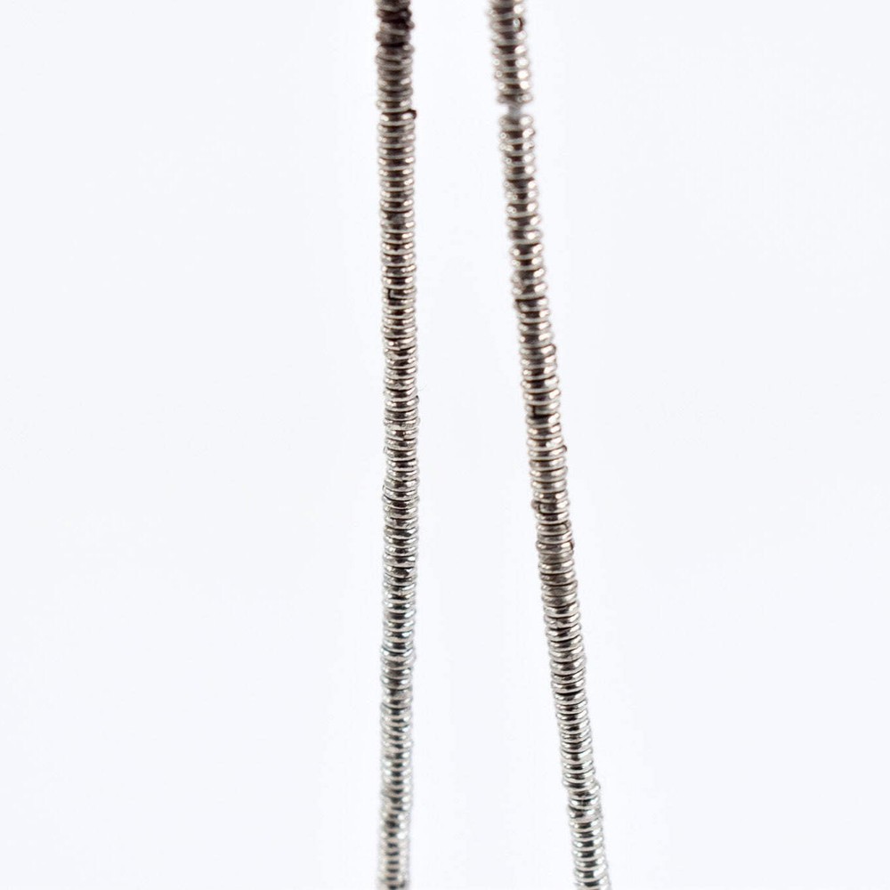 Silver Metal Heishi Beads Ethiopia