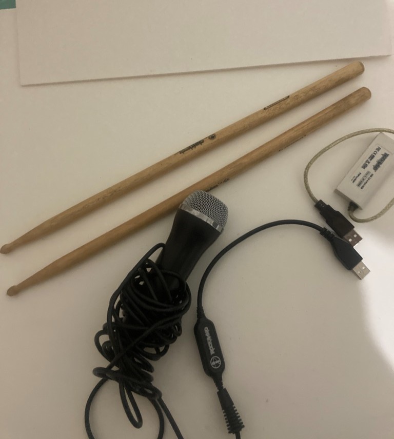 Playstation 2 Rock Band Accessory Bundle: USB Microphone, Drumsticks, USB Hub