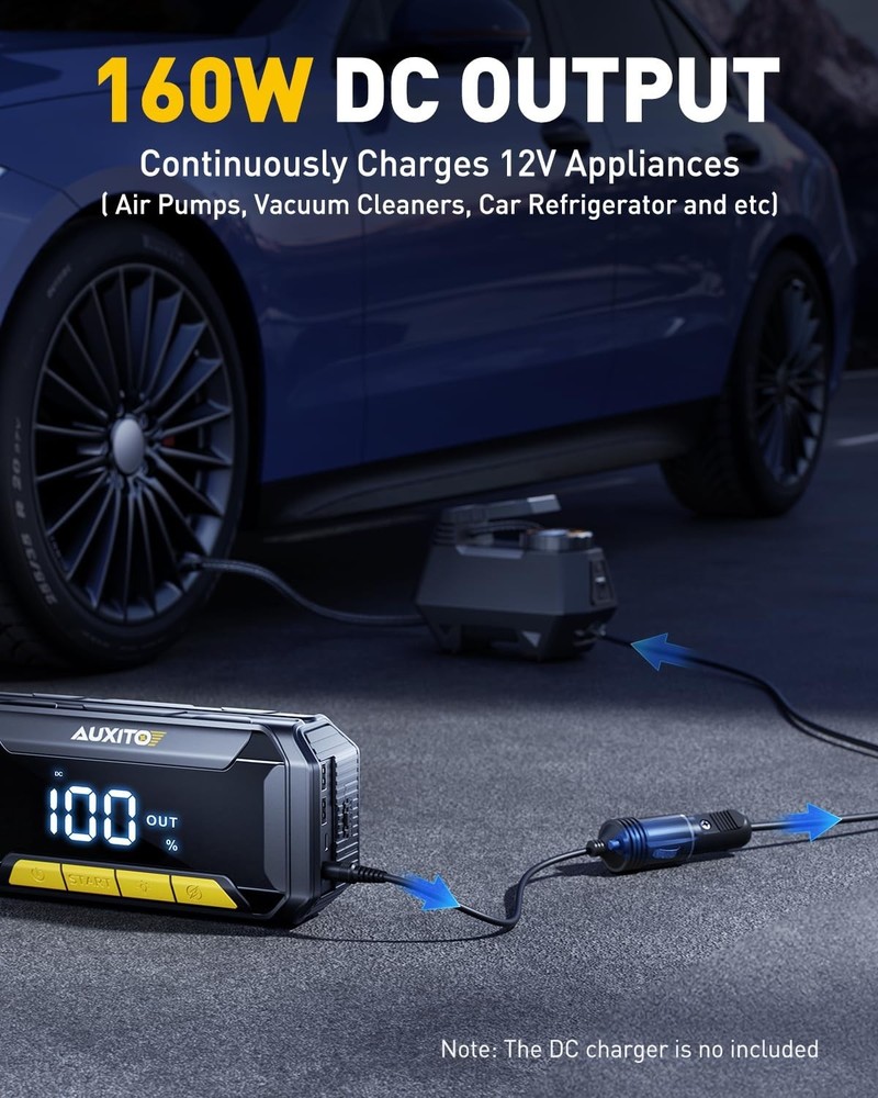 AUXITO 8000A Car Battery Jump Starter Boost Force Start Function Jump Box 60W
