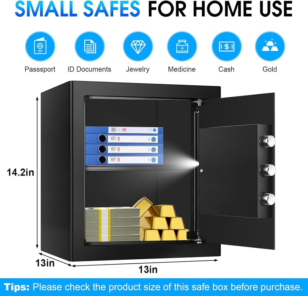 2.3 Cuft Fire Proof Safe Home Documents Use Small Home Safes Water & Fireproof