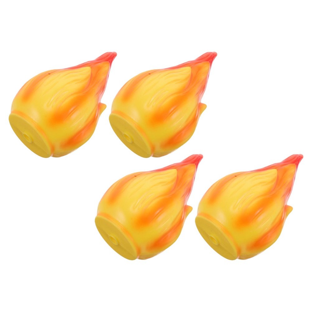 4 Pcs Flame Shaped Shade Plastic Lampshade Flickering Solar Light Replacement