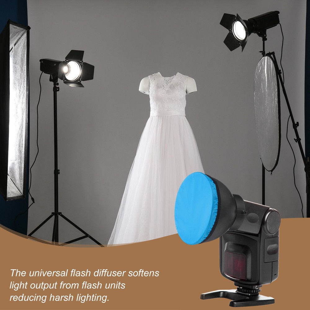 2pcs 6.3" x 6.3" Soft Mini Flash Bounce Diffuser Cap, for Flashlight, Blue