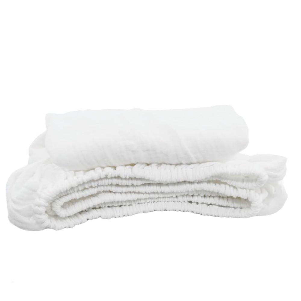 White Double Layer Muslin Crib Sheet