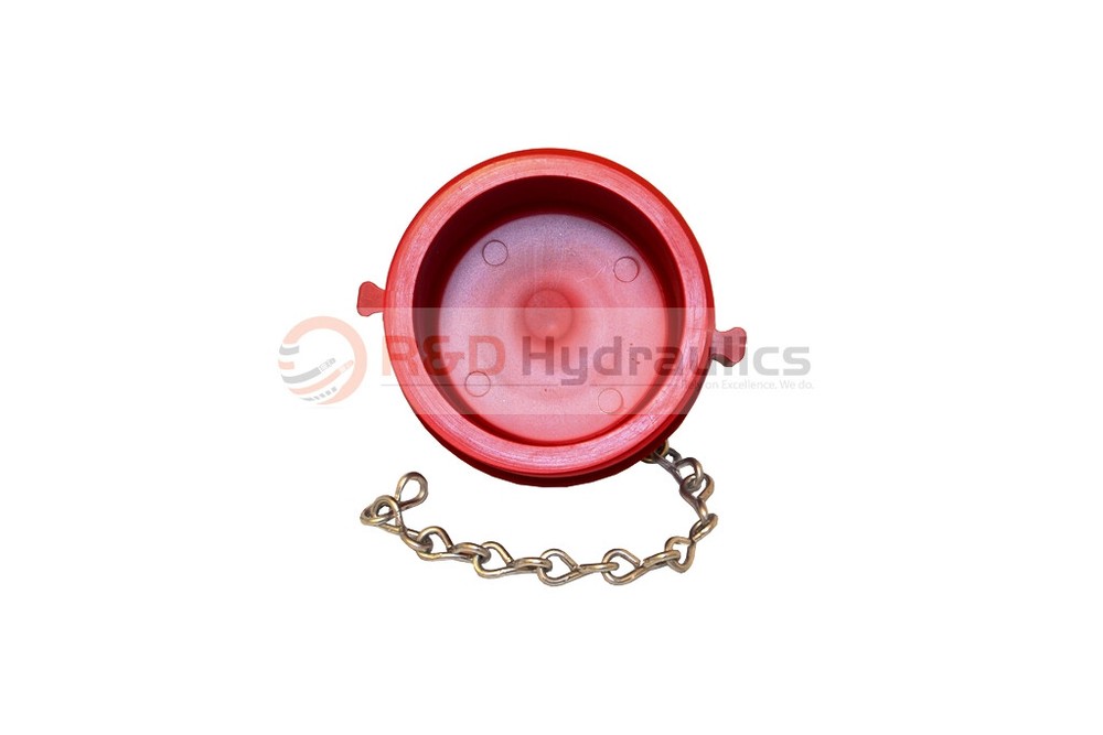 Fire Hydrant Adapter Plug and Chain 1-1/2" NST(M) Polycarbonate Red