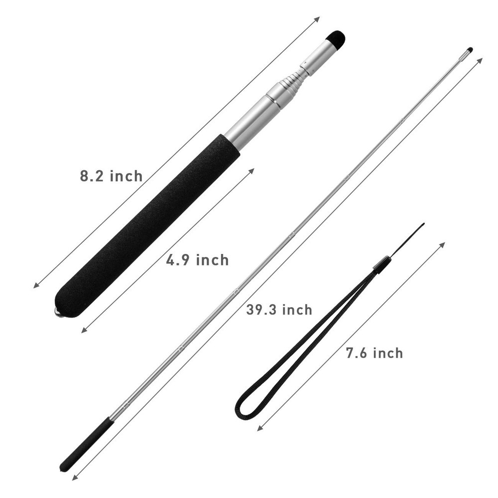 Teachers Pointer Stick, Telescopic Teaching Pointer, 1 Pack, Black