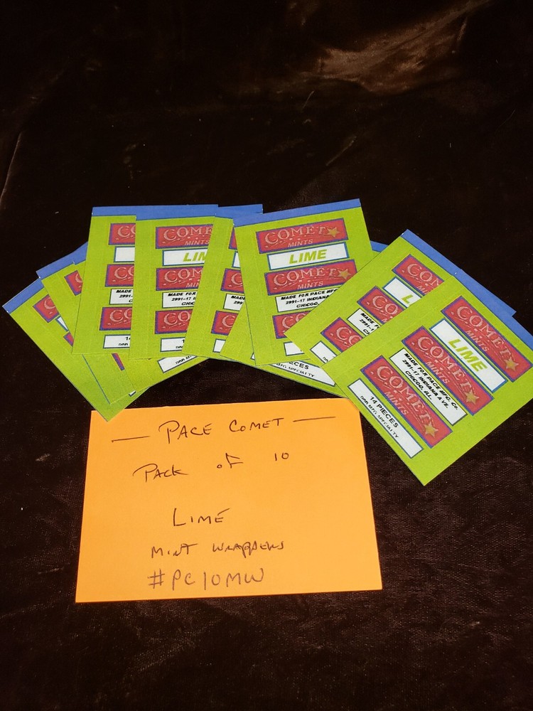 REPRO PACE COMET MINT WRAPPERS "LIME" 10 PACK #PC10 LIME