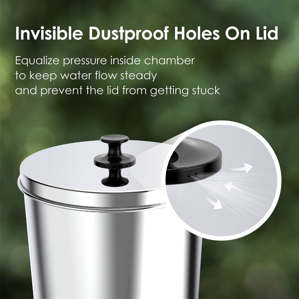 Waterdrop Gravity-fed Water Filter System, with 4 Filters, 2.25G Stainless-Steel