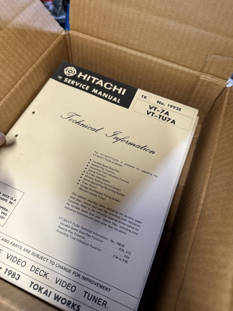 Original VCR Service Manuals