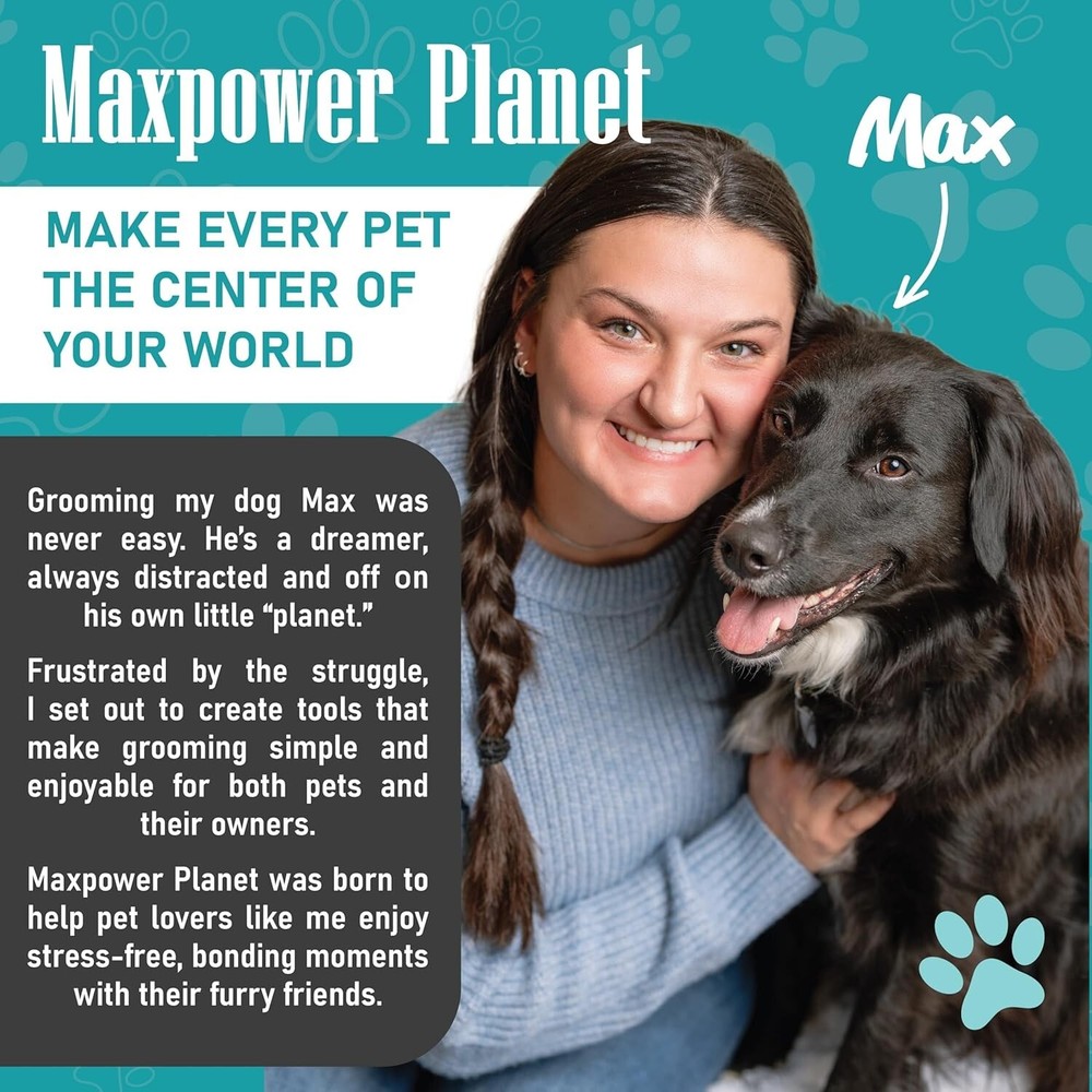Double-Sided Grooming Rake/Deshading Undercoat Brush for Pets, Maxpower🐕