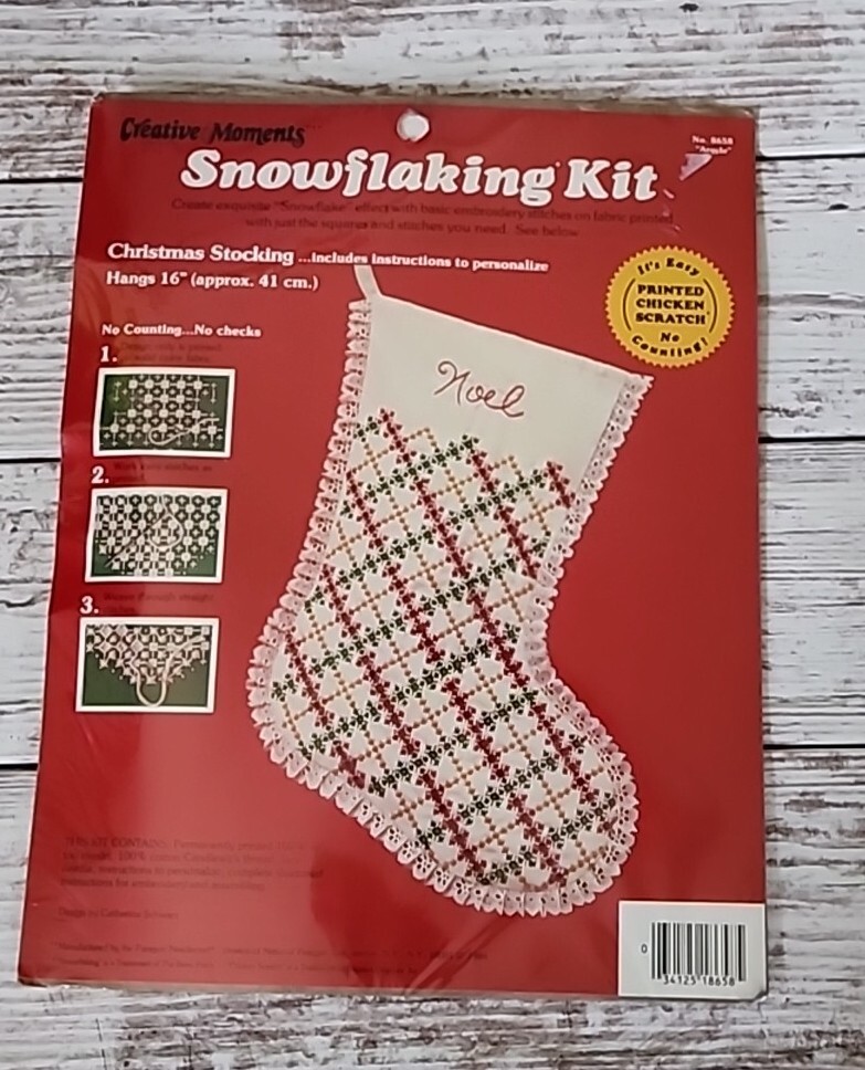 Snow Flaking Stocking Kit  Basic Embroidery 1984 Pesonalized Instruction