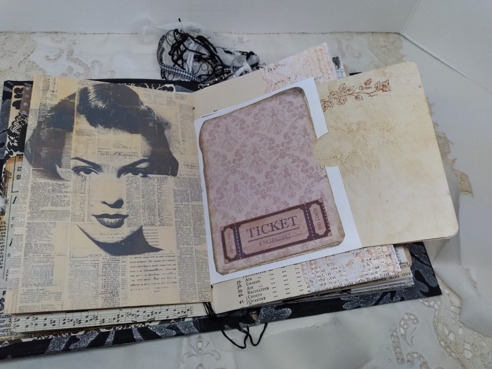 Old World Victorian Handmade Junk Journal Ephemera Interactive Keepsake Dangle