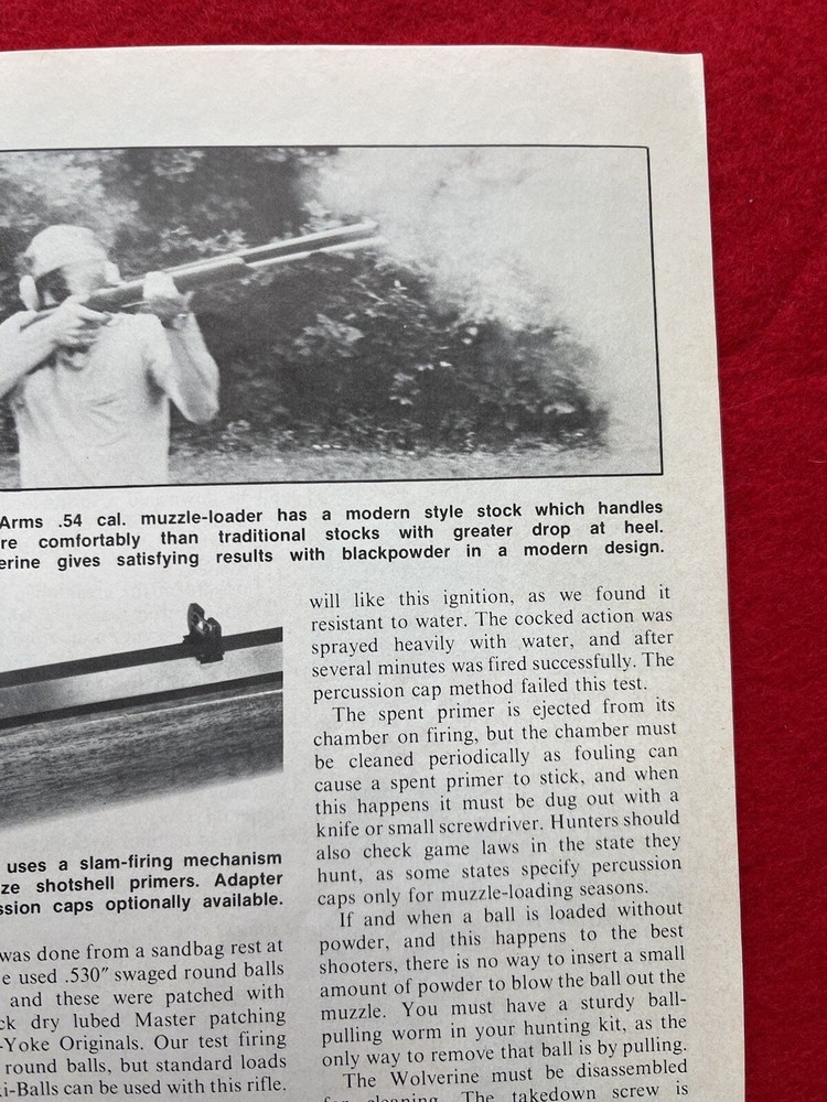 Vintage 1983 Michigan Arms Muzzleloader Print Ad Specs & Accuracy
