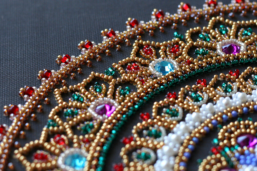 DIY Bead Embroidery Kit Mandala Beaded stitching needlepoint beadwork