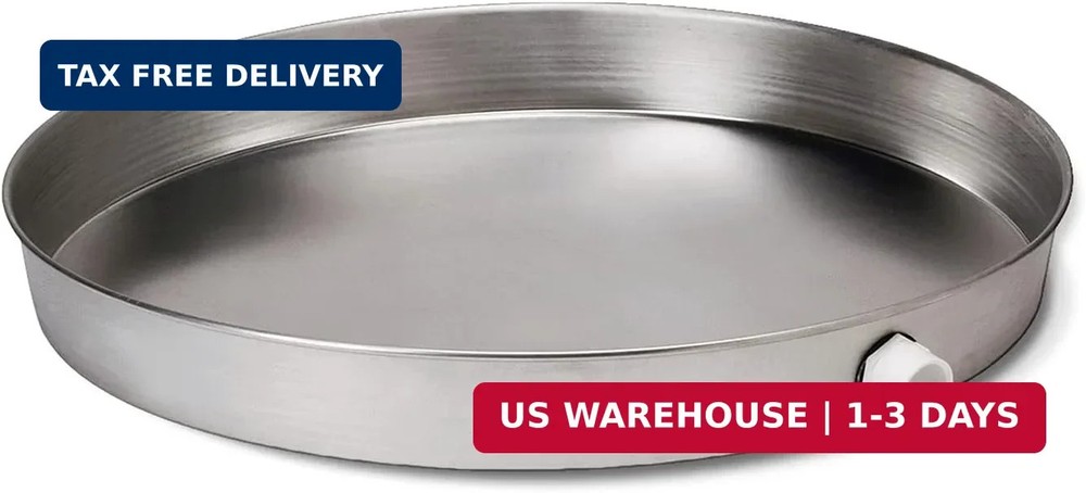 Everflow AWHP24 Aluminum Water Heater Drain Pan with 1 in. - 1-1/2 in. PVC Fitti