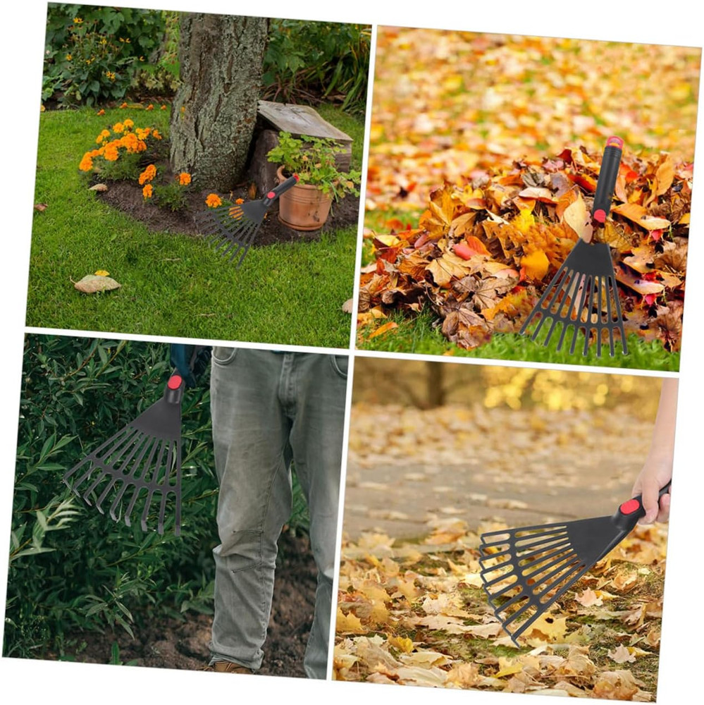 Garden Grass Rake Plastic Leaf Rake Small Hand Held for Gardening Portable Light