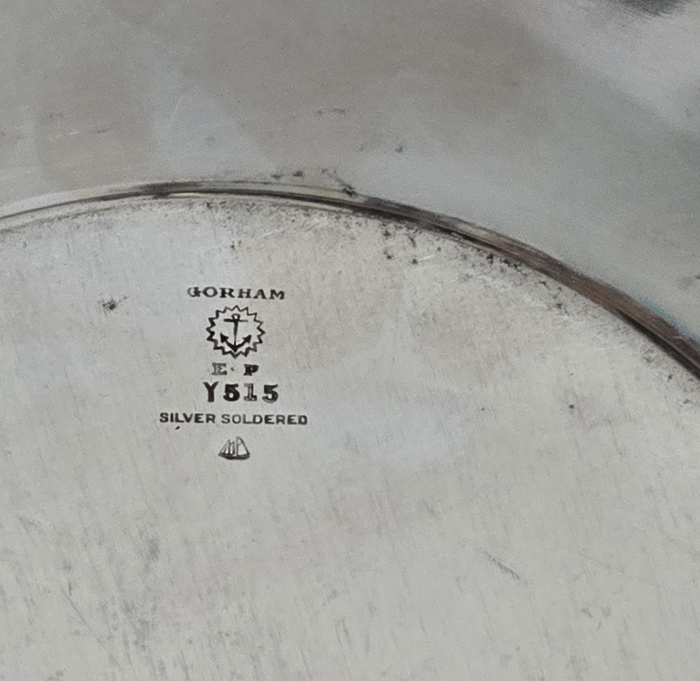1926 Gorham Silver Soldered E.P. 10" Tray