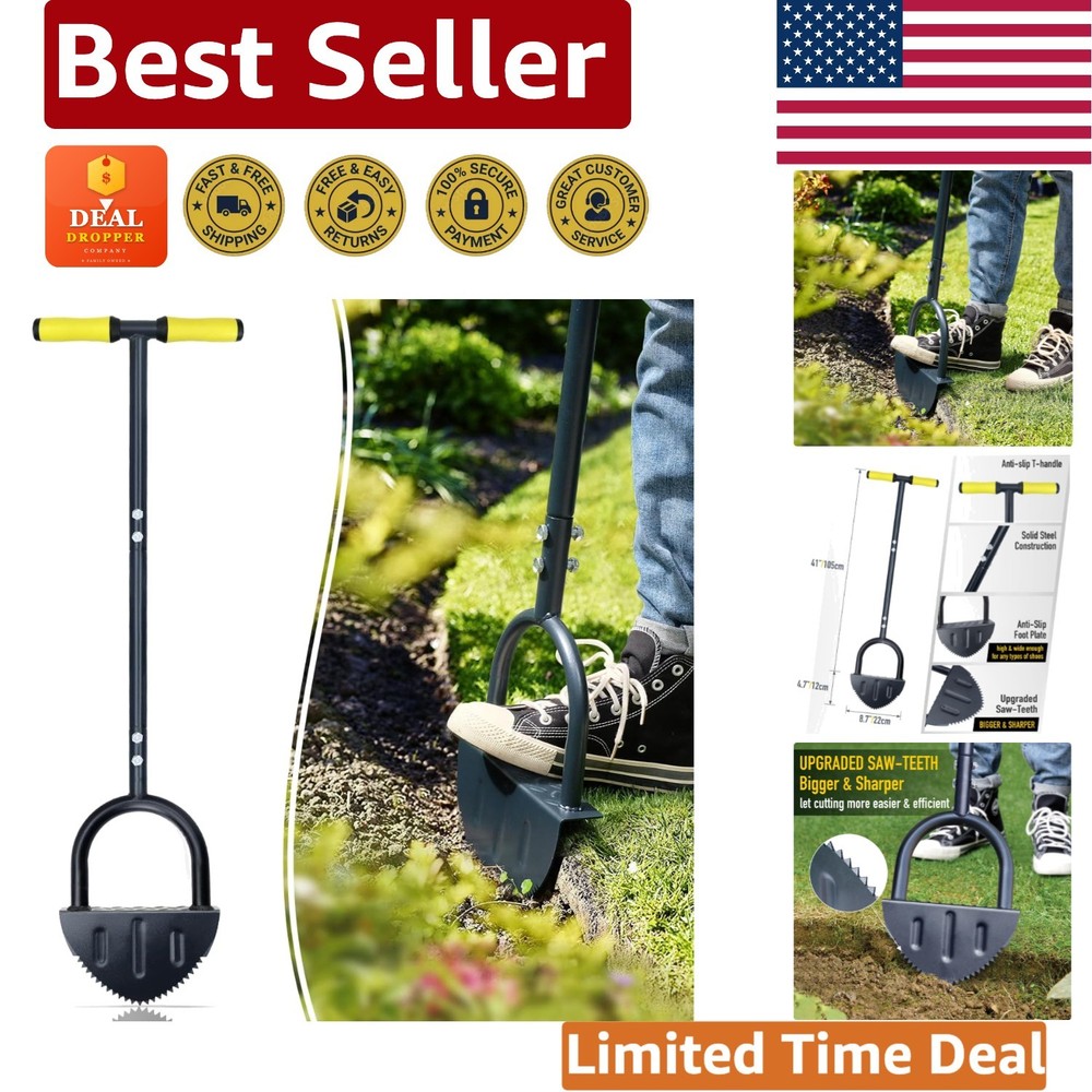 Long-Handled Lawn Edger - 38-Inch Steel Blade Tool for Effortless Yard Work
