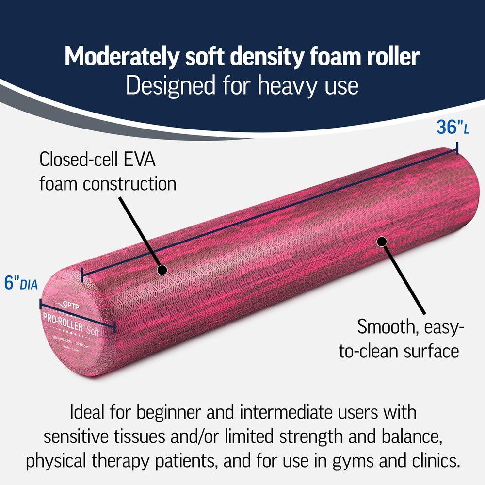 OPTP PRO-Roller Soft Density Foam Roller – Low Density Soft Foam Roller for