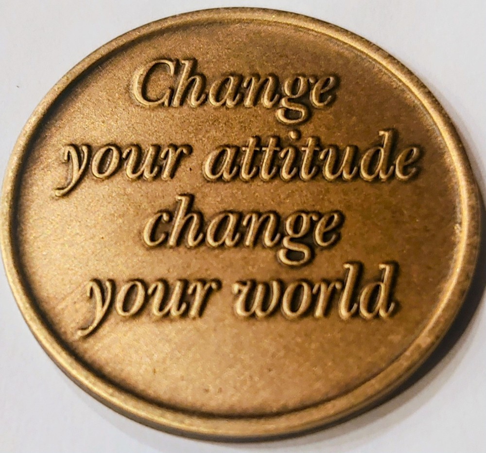 CHANGE Affirmation Medallion Miracles Religious Spritual AA NA Bronze