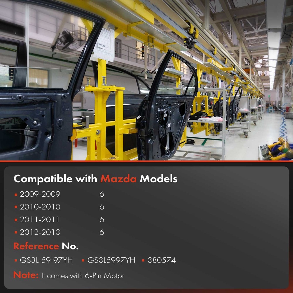 Front Left Driver Window Regulator & Motor for Mazda 6 2009 2010 2011 2012 2013