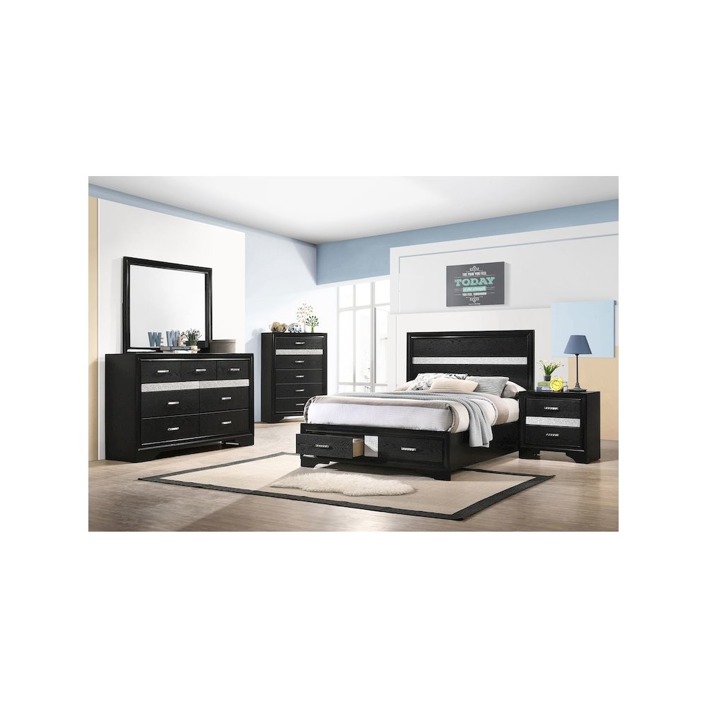 Miranda 5-piece Full Bedroom Set Black