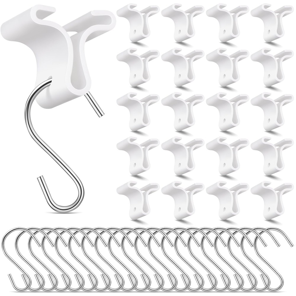 15 Pack Drop Ceiling Hooks for Hanging Ornament Christmas White
