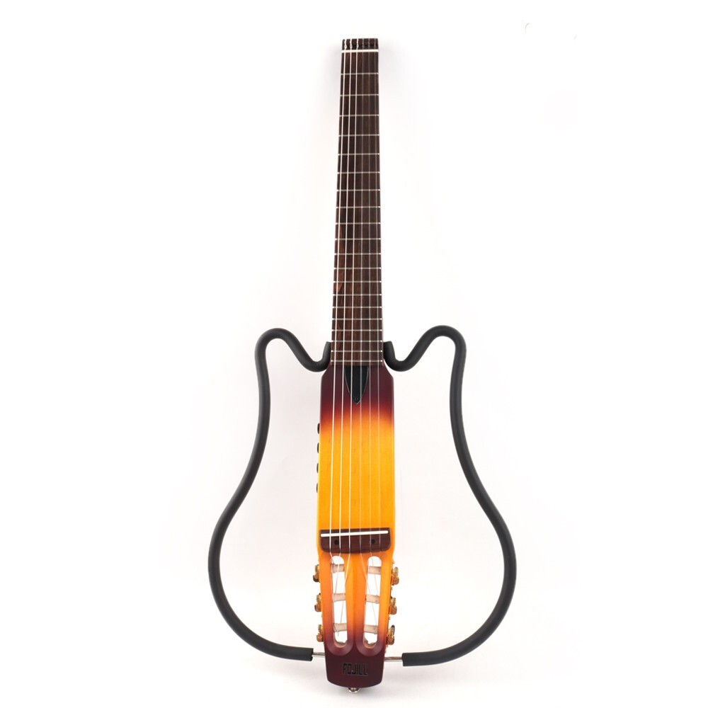 Travel electric classical guitar headless nylon string portable built in effect