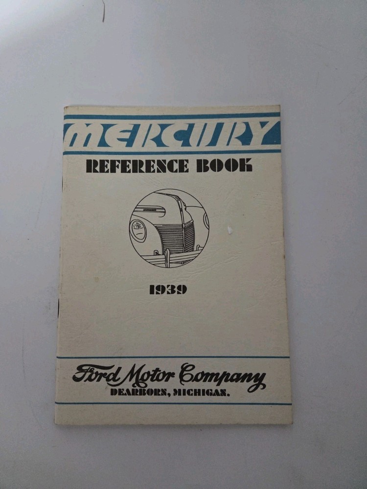 Mercury 1939 Owners Operators Manual Reference Book All Models