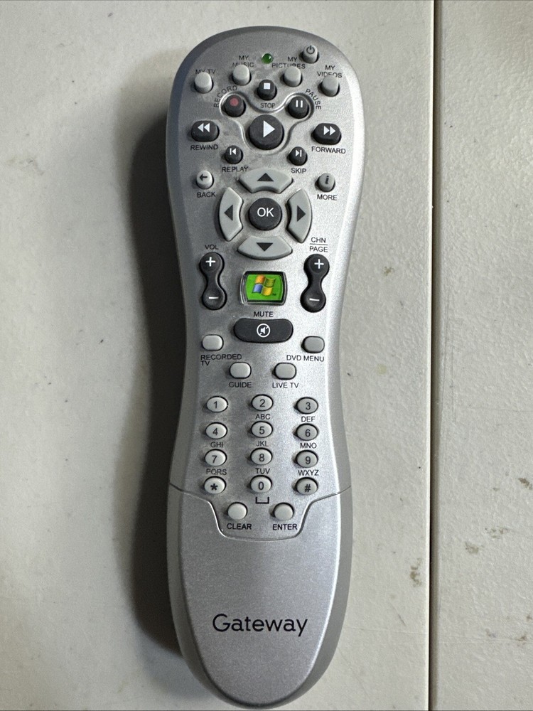 Microsoft Gateway RC6 ir Windows Media Center Remote Control Silver