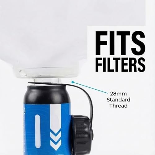 2L Collapsible Water Bag, 28mm Thread TPU Hydration Canteen Compatible with