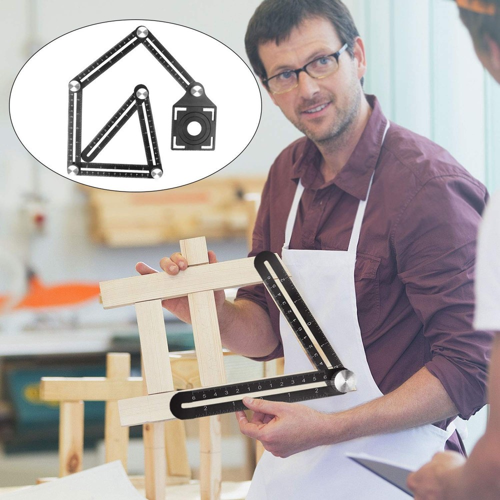 Precision Aluminum Alloy Multi-Function Six-Fold Ruler for Builders & Craftsmen