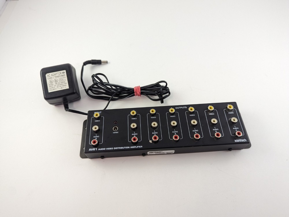 Untested XANTECH AV61 6-Way A/V Audio Video Distribution Amplifier