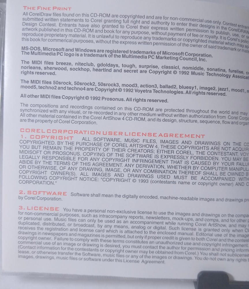 Corel Art Show 4 PC CD-ROM Photo Editing Software Art