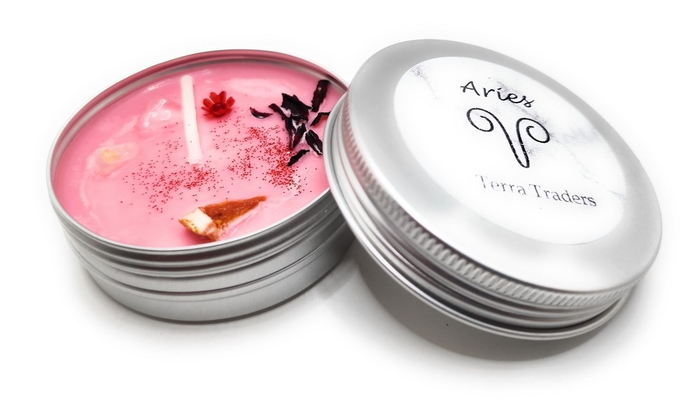 Aries Zodiac Charged Candle