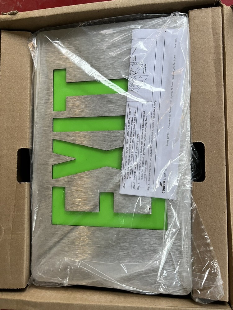 NEW Exit Emergency Lighting LED Sign CAXSure Lites by Cooper Light