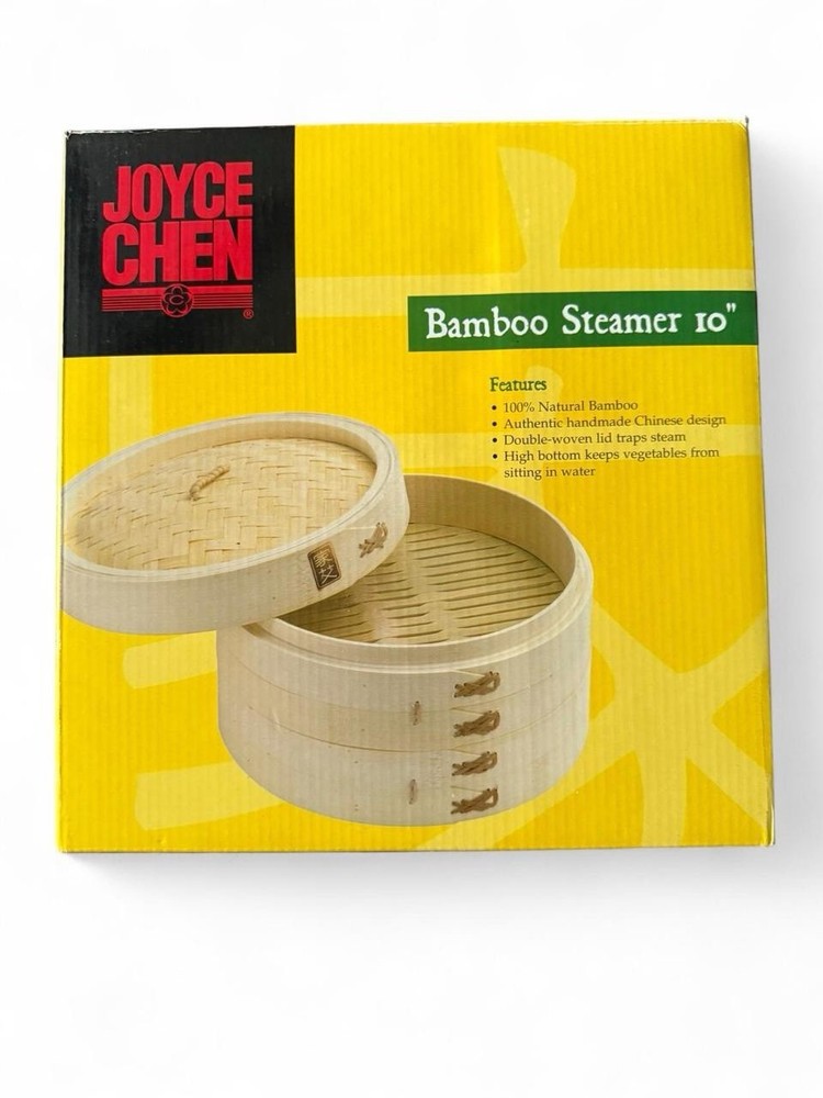 2-Tier Bamboo Steamer Baskets, 10-Inch