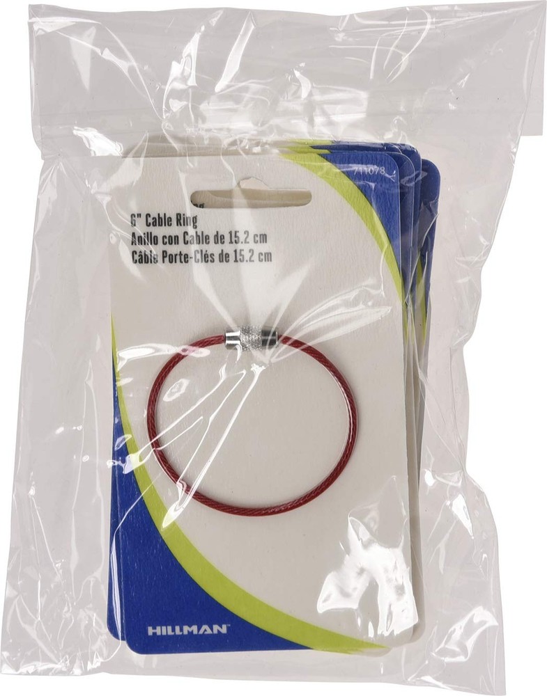 Cable Ring 6" with Lock, Steel, 1 Pack