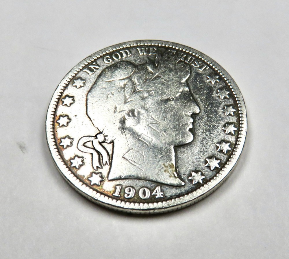 Vintage 1904 Barber Half Dollar