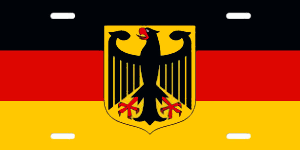GERMAN FLAG WITH EAGLE License Plate FREE SHIPPING!!!