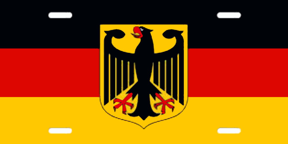 GERMAN FLAG WITH EAGLE License Plate FREE SHIPPING!!!