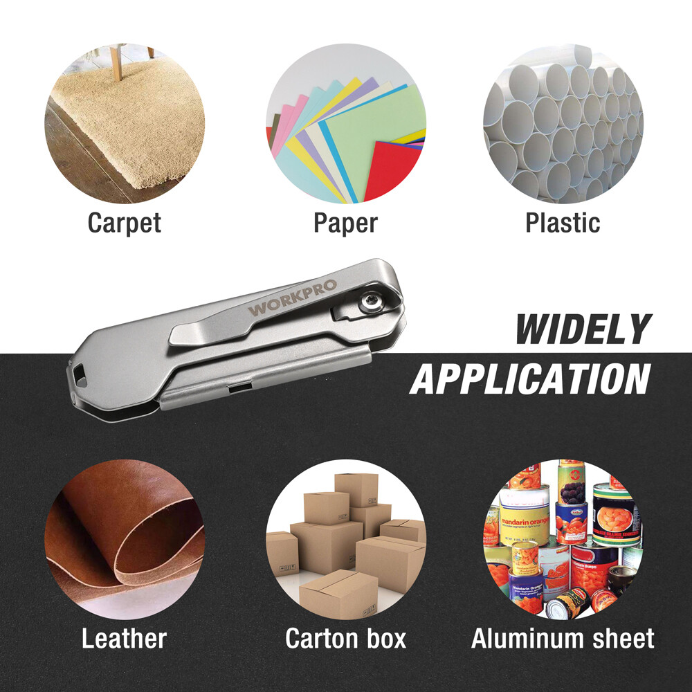 WORKPRO EDC Folding Utility Knife Mini Box Cutter Quick Change Blade Razor Knife
