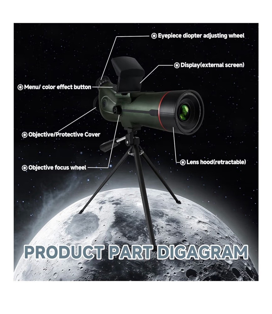 Smart Telescope, Professional Refractor Auto-focus. Telescope with 4K Camera.