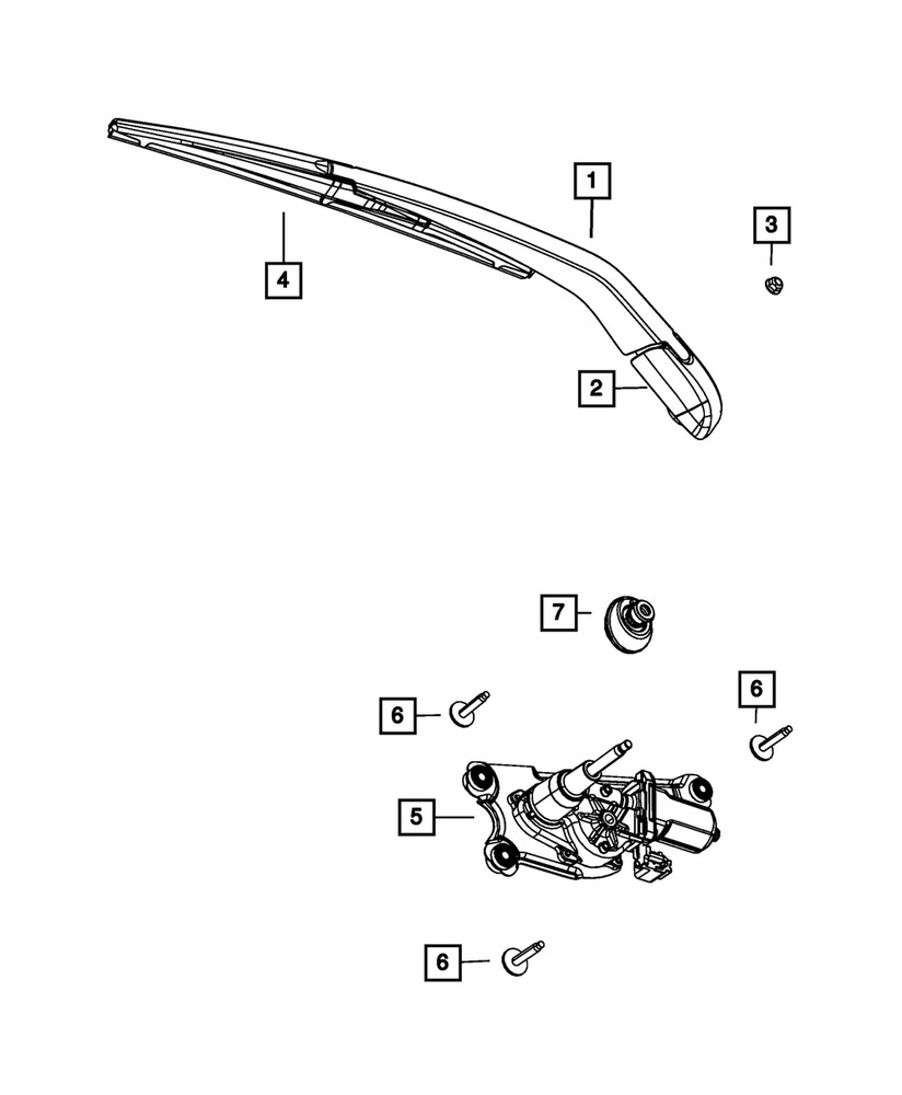 Genuine Mopar Rear Wiper Arm 68040371AA